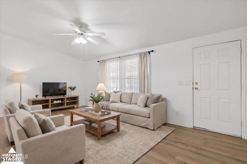 Virtual staged living room