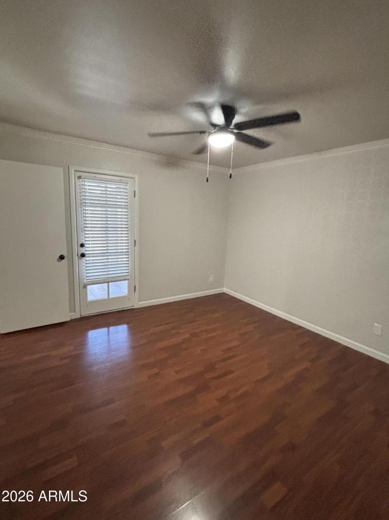 Master exits to patio