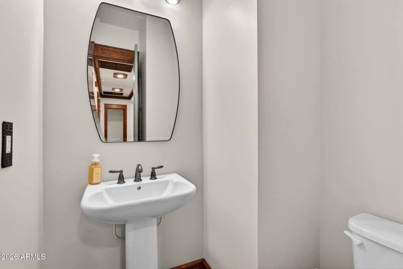 Designer Half Bath with Pedestal Sink