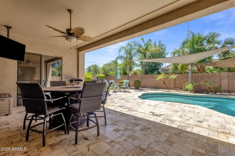 Covered Back Patio and Pool