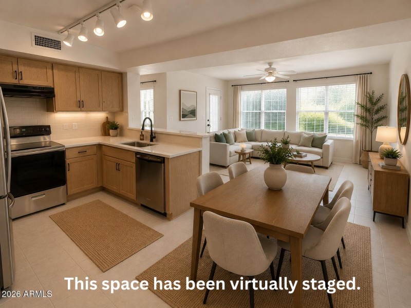 Virtually staged kitchen
