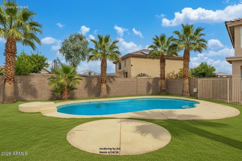 Pool Scene rendering mkup