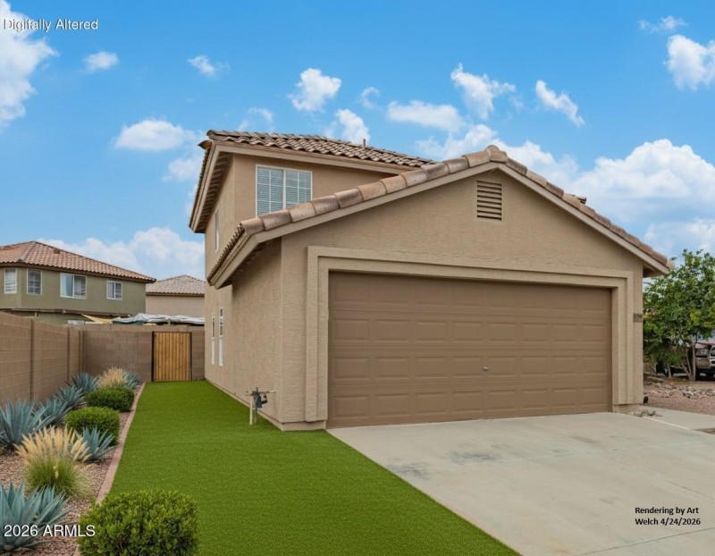 Front left side yard rendering