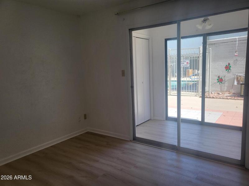 bedroom & enclosed patio