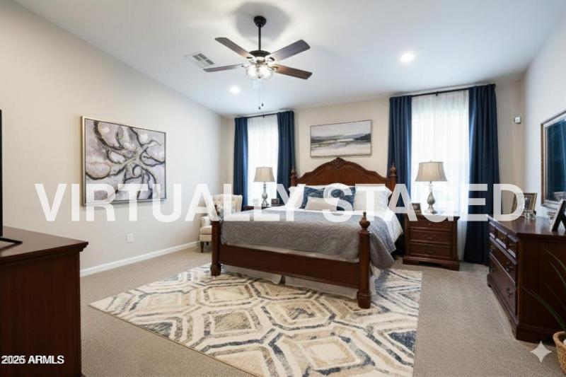 Virtually Staged Primary Bedroom
