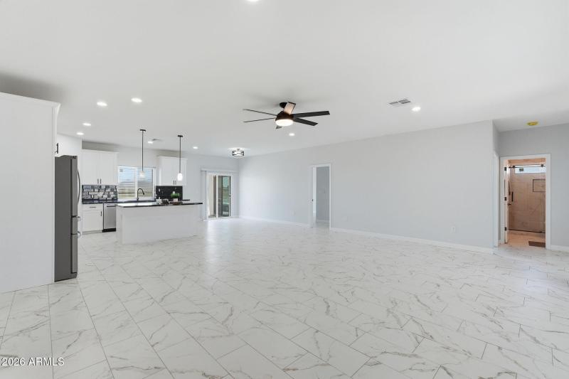 open living room/kitchen