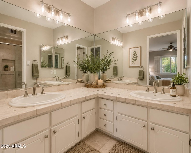 VIrtual Staged Primary Bathroom