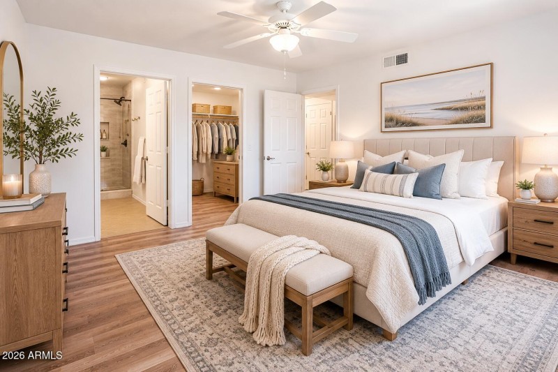 Virtually Staged Pirmary Bedroom