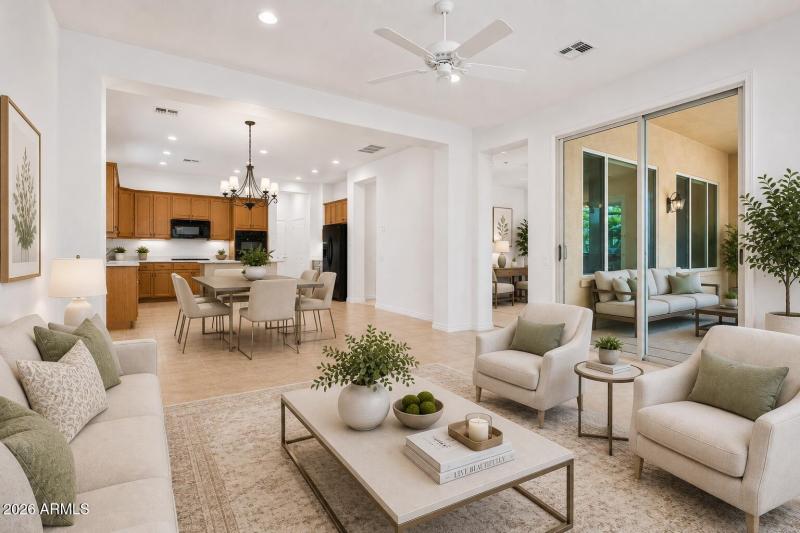 Virtually Staged Family Room 2