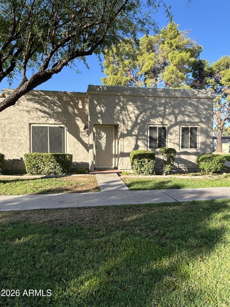 North facing front yard