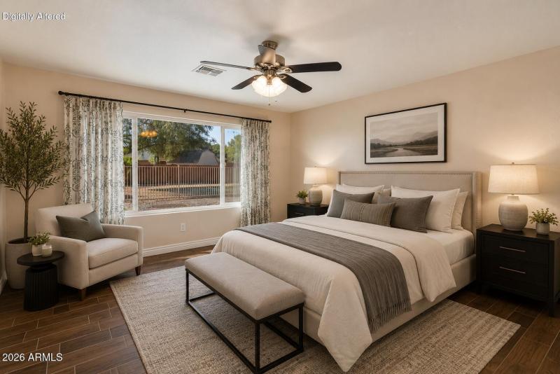 Primary Bedroom Staged