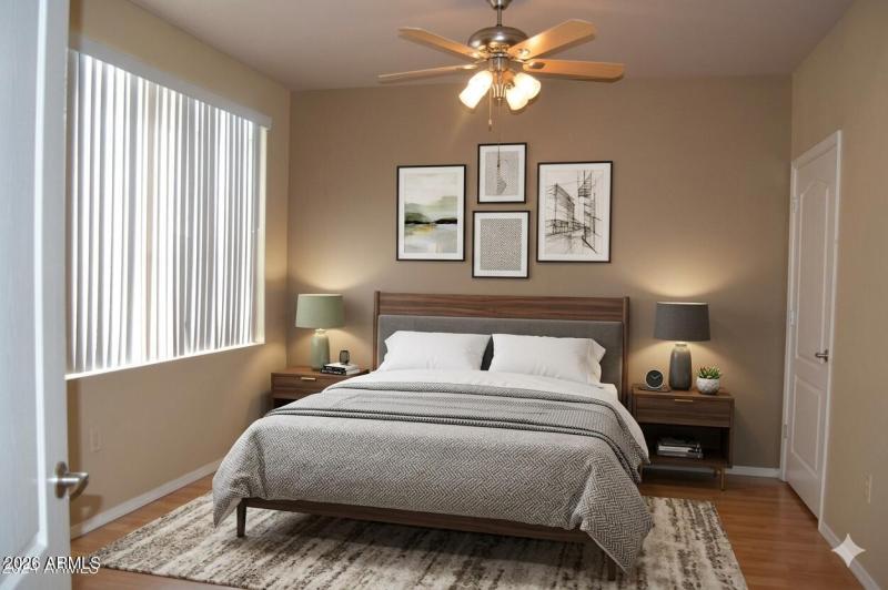 Large bedroom with lots of storage 375