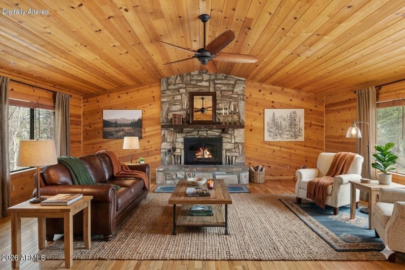 Virtually staged living room