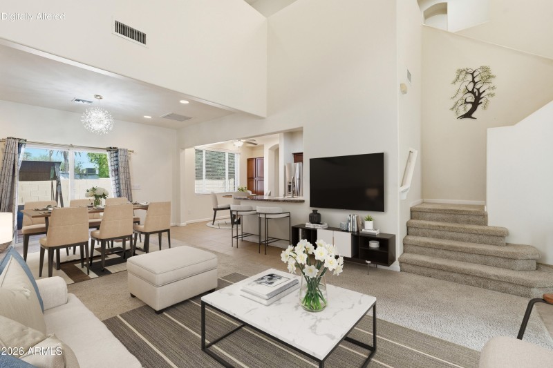 Virtual staged family room