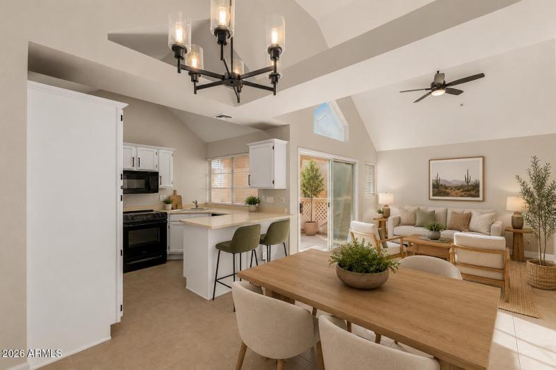 Virtually Staging Family and Dining area