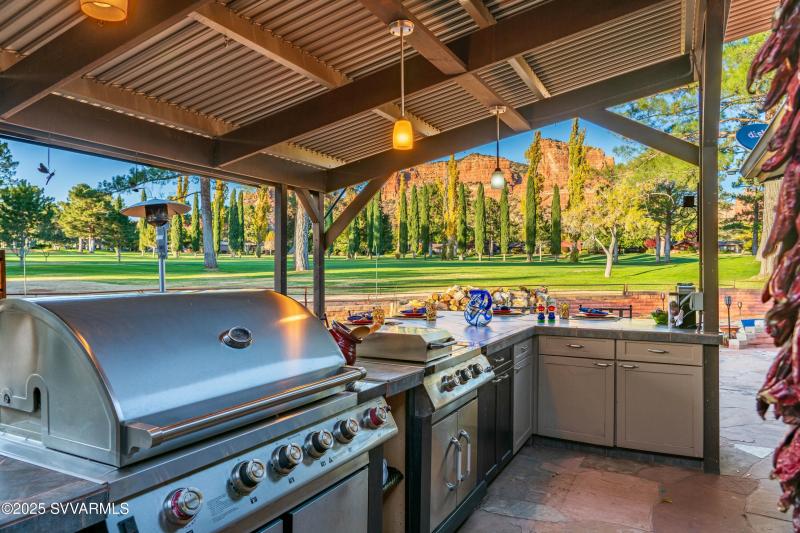 Outdoor Kitchen and Golf Course View