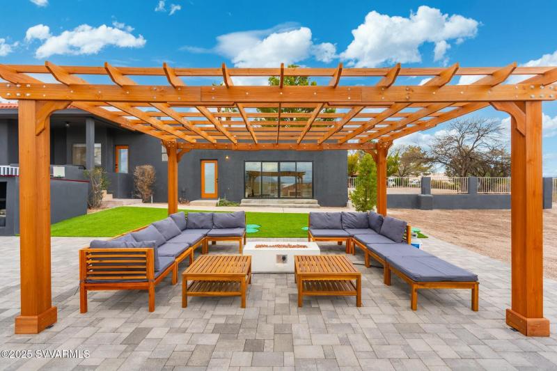 Exterior lounge with fire pit