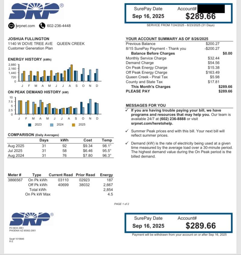 SRP August Bill