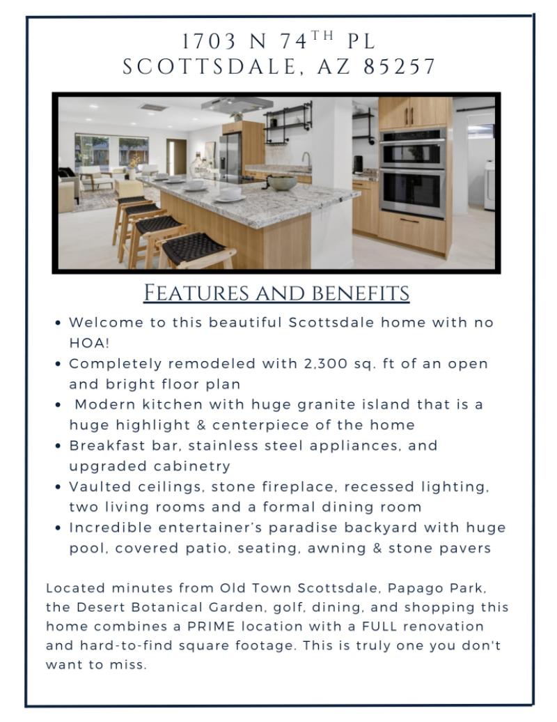 Features & Benefits List