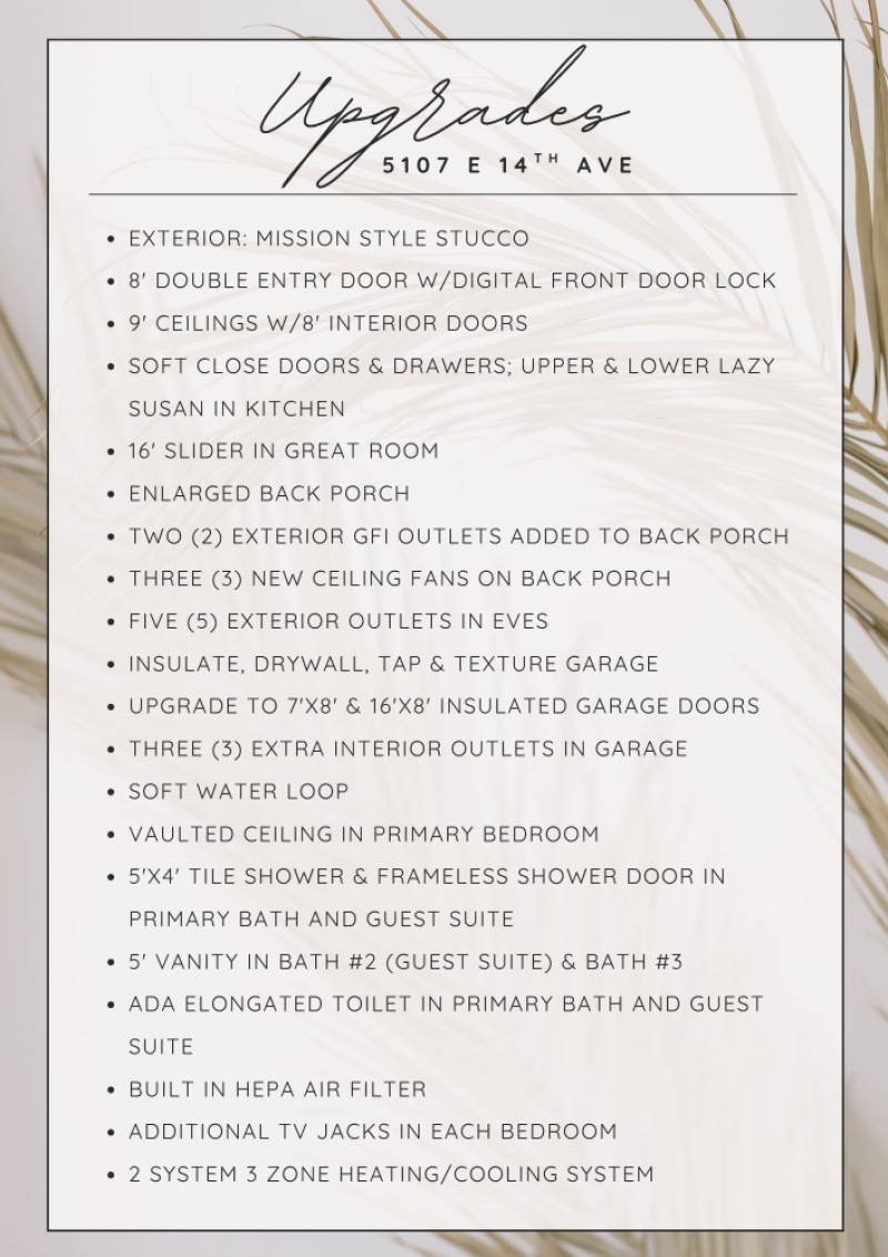 Upgrades List