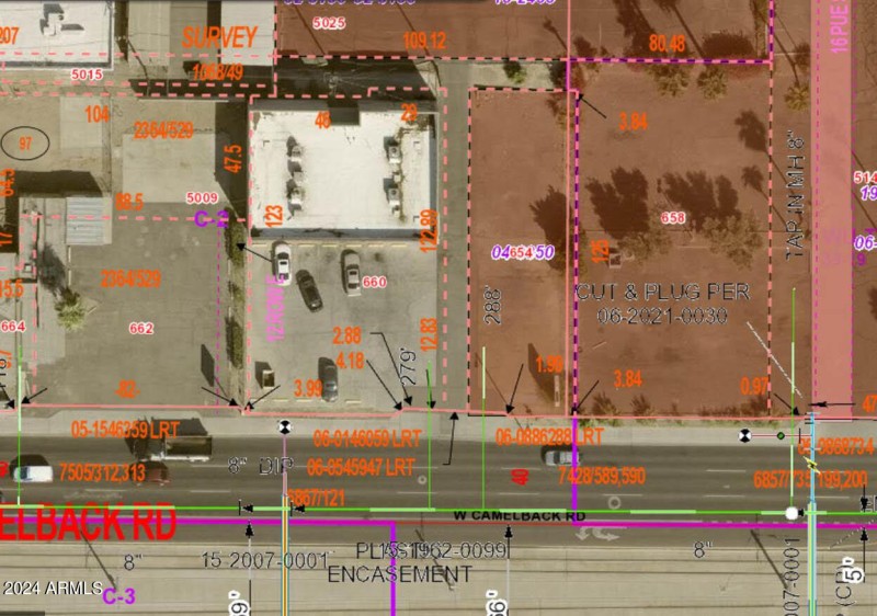 654 W Camelback City water-sewer map