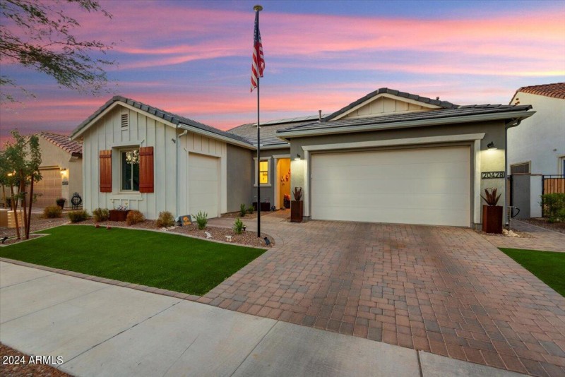 GOLF CART GARAGE AT TWILIGHT