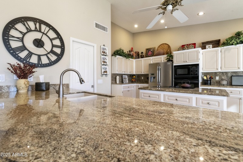 Kitchen with granite counters