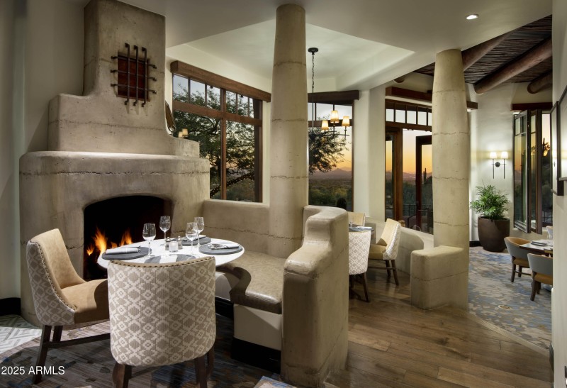 Clubhouse bar fireplace