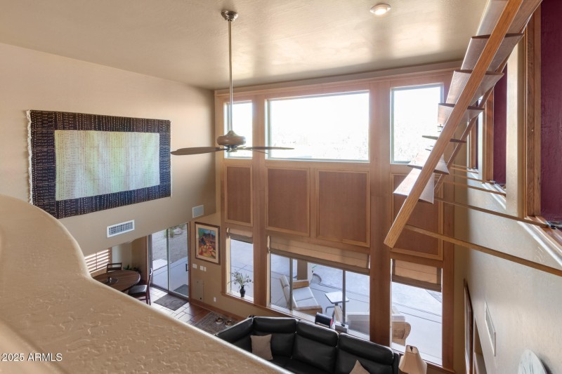 Looking down to the Family Room