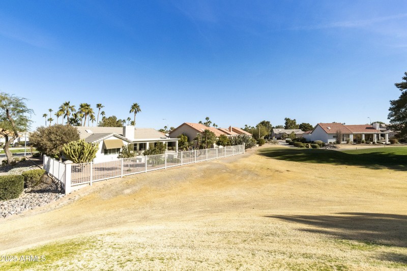 Home along golf course