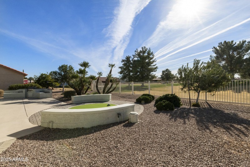 Backyard along golf course
