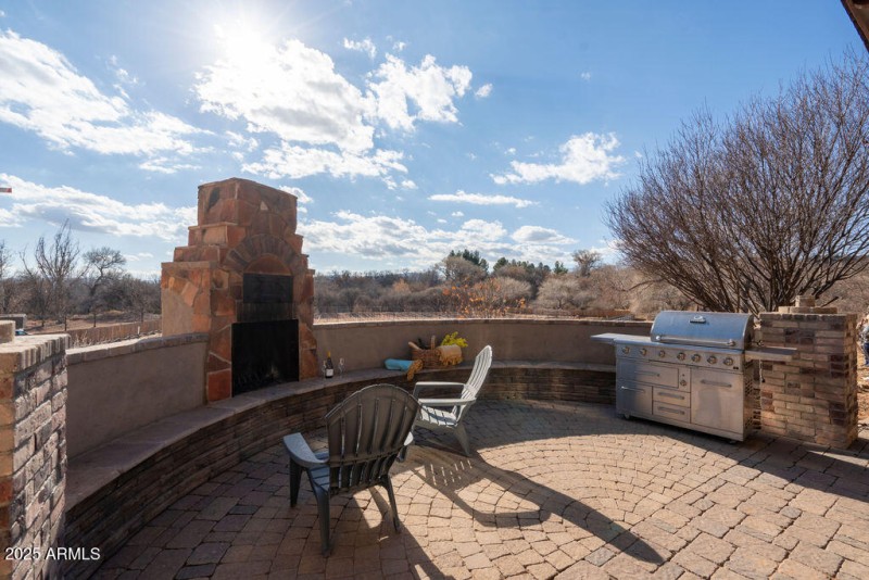 Patio w/ stone fireplace
