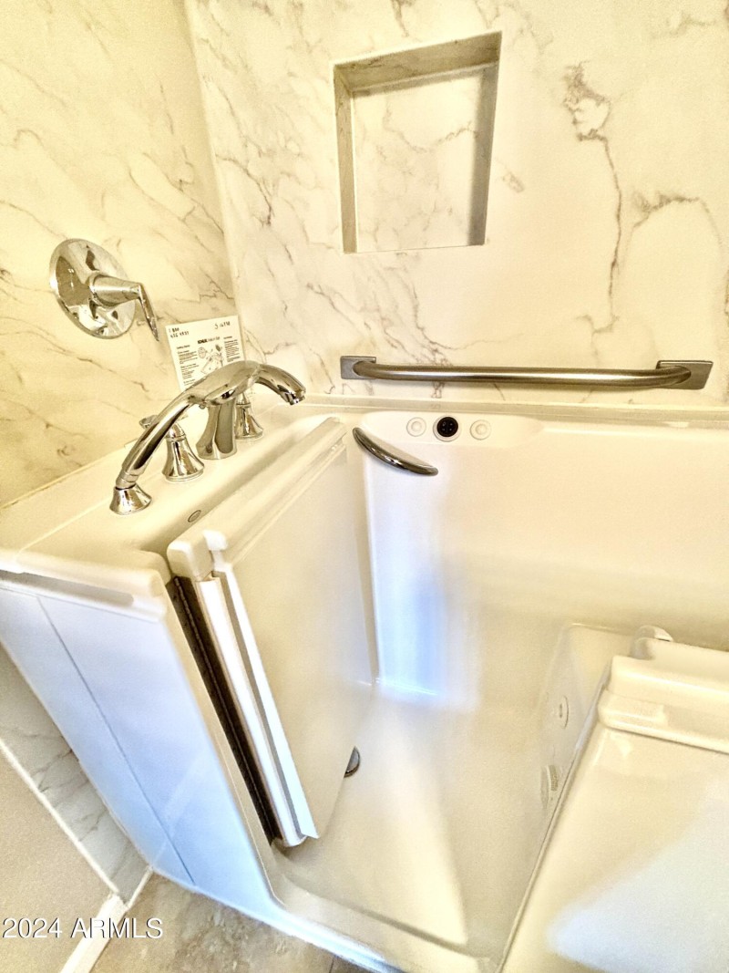 close up for step in tub