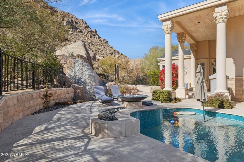 Pool With Fire Bowl & Mountain Views