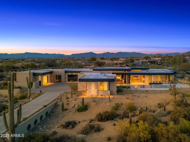aerial_front of property twilight