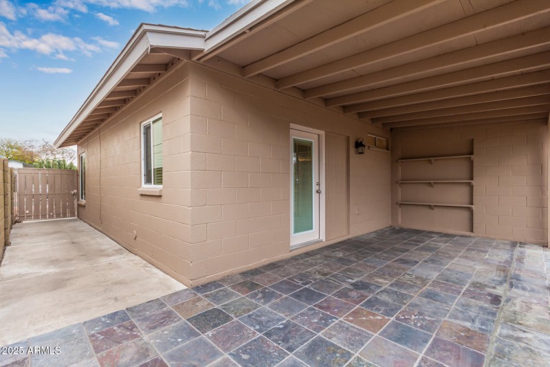 Covered Patio with Tile Flooring