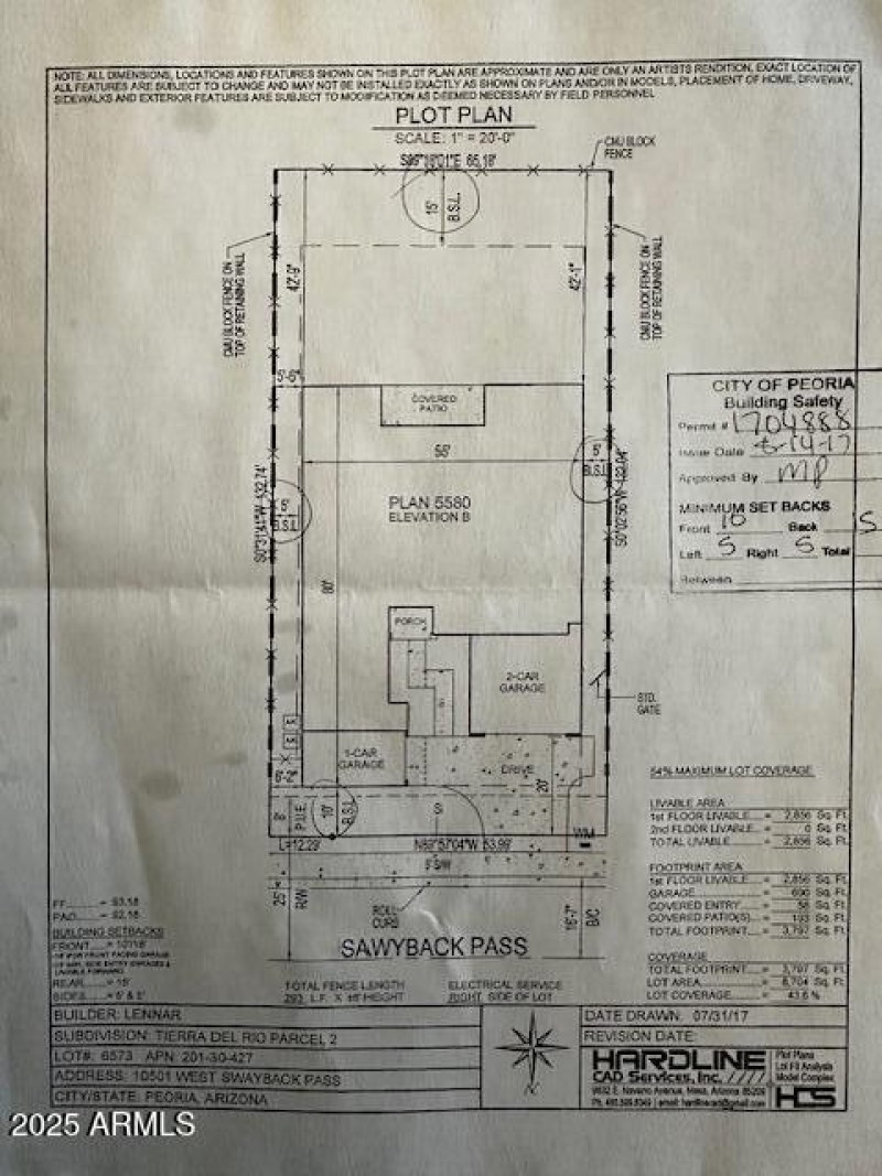 Plot plan 10501 W. Swayback Pass, Peoria