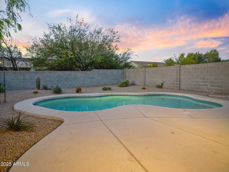 Private Pool in Tatum Ranch at sun set