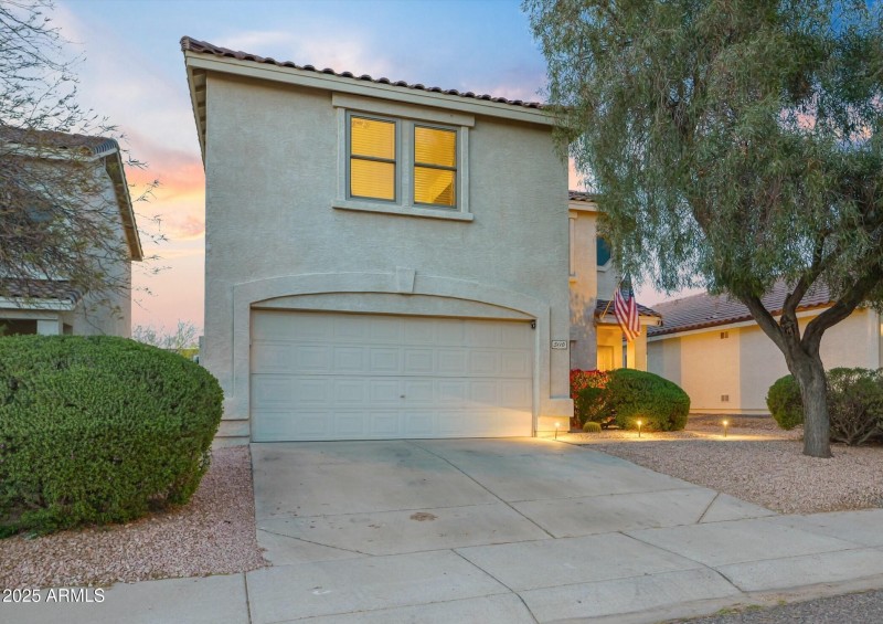 Front of the home at sunset