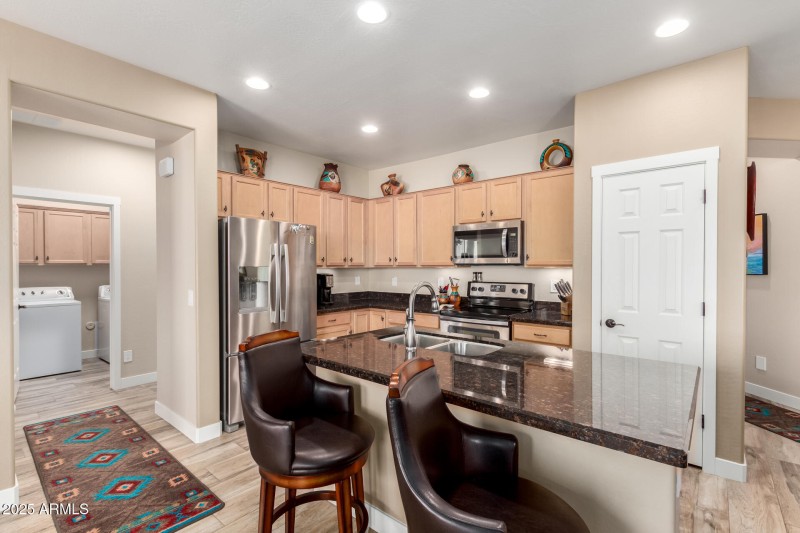 kitchen with large kitchen island