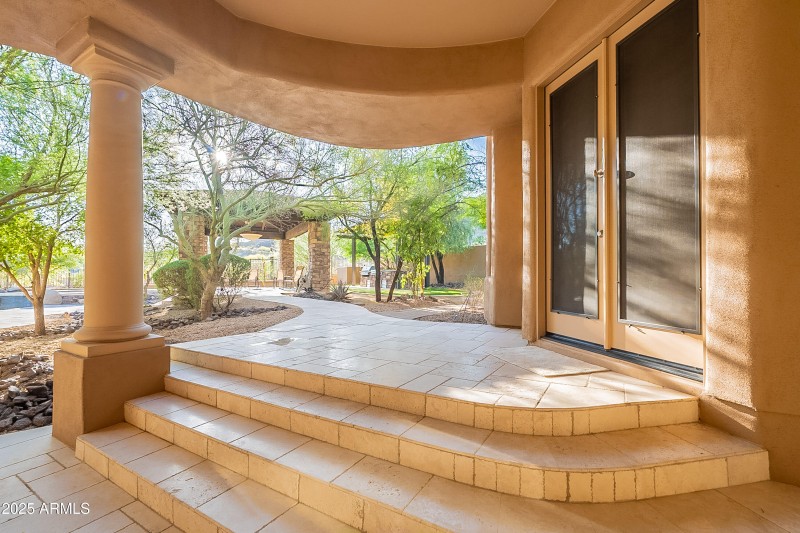Master entrance & patio