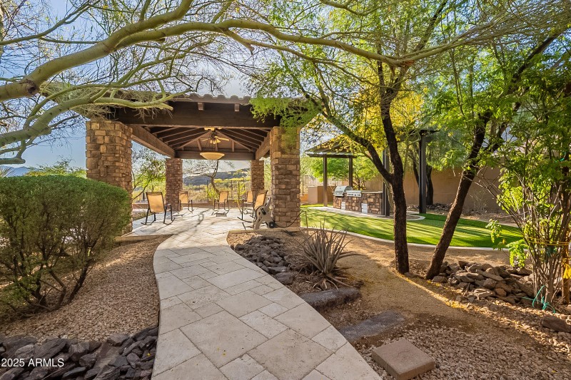 Walkway to covered gazebo