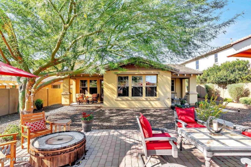 Evergreen back patio
