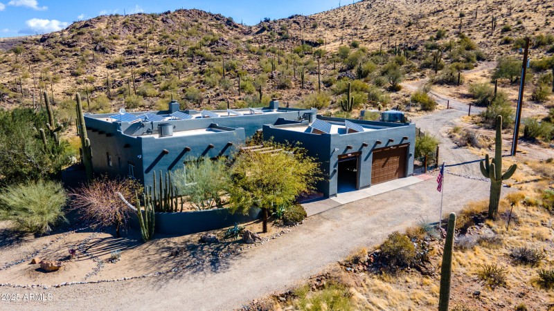 Aerial of home with views