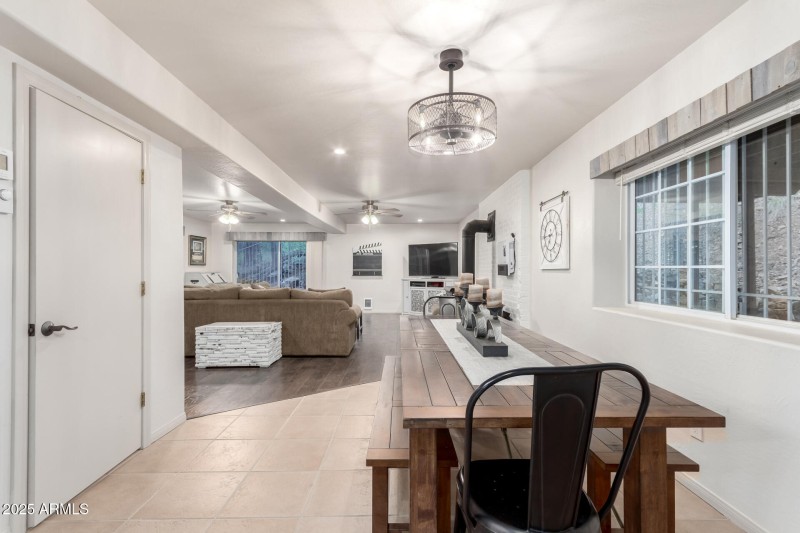 Large open living and dining