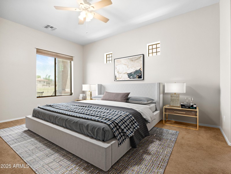Virtually Staged Primary Bedroom