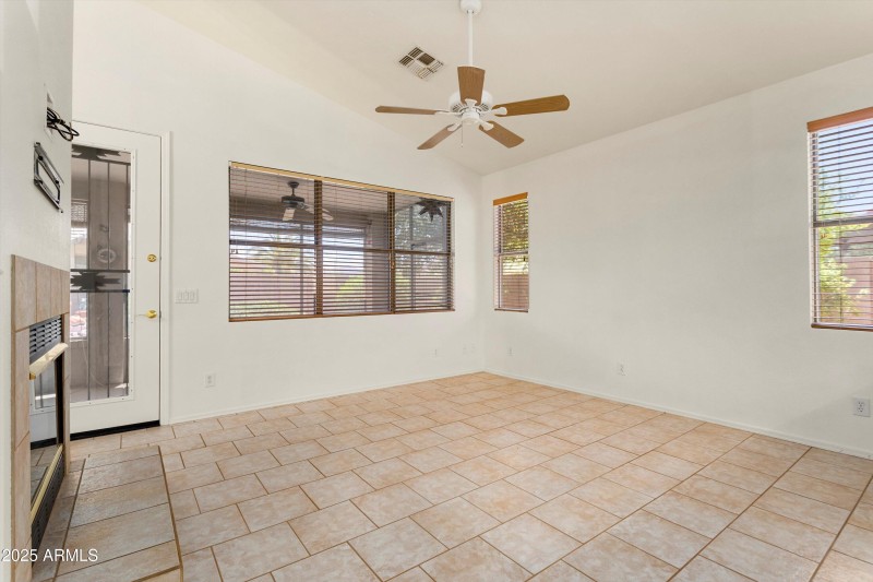 Living Room has Lots of Tile!