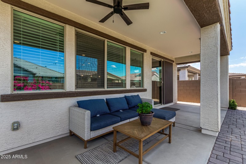 Covered Patio with Ceiling Fan