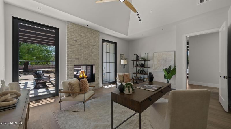 Office with Dual Fireplace