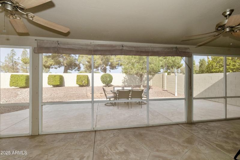 Screened in patio view to patio